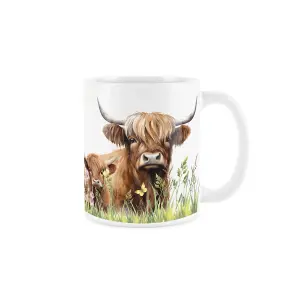 Purely Home Highland Cow Mum & Calf Ceramic Mug