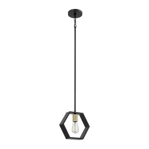 Elstead Quoizel Bismarck Slim Pendant Ceiling Light Earth Black