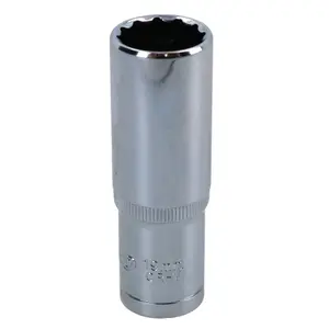 19mm 1/2in Drive Double Deep Long Reach Metric Socket 12 Point Sided Bi-hex