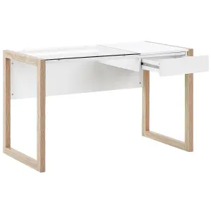 Home Office Desk with Storage White JENKS