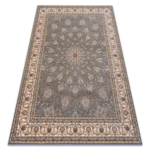 Carpet Wool NAIN Rosette, frame, 1180/51034 blue / beige 200x300 cm