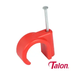 Talon - Nail In Pipe Clip - Red - NCH22/20 (Size 22mm - 20 Pieces)