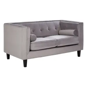 Interiors by Premier Felisa Two Seater Grey Velvet Sofa