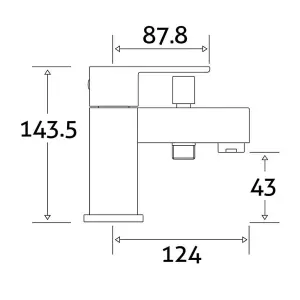 Nolan Polished Chrome Square Deck-mounted Bath Shower Mixer Tap with Handset