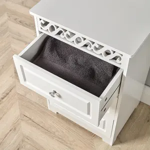 Home Source Whitehaven 3 Drawer Chest Storage Unit White