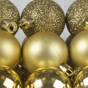 100 Piece Shatterproof Christmas Bauble Set Gold