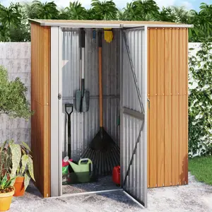 180.5 cm x 97 cm Amarius plastic tool shed Brown