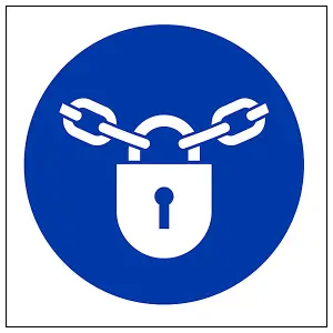 Padlock Logo Fire Door Safety Sign - Rigid Plastic - 150x150mm (x3)