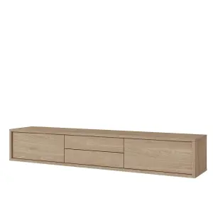 Minimalist Frida 39 Floating TV Cabinet 1800mm in Light Oak - Sleek Entertainment Centre H320mm D360mm