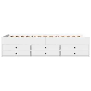 Berkfield Daybed with Drawers without Mattress White 100x200 cm