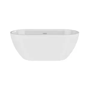 Contemporary Oval Freestanding Bath and Waste - 1400 x 740 x 590mm - White