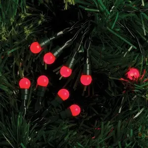 Robert Dyas Battery Operated 80 LED Berry Lights - Red