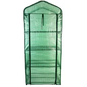 4 Tier Mini Greenhouse With Green PE Cover