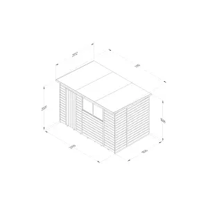 Beckwood 10x6 Pent Shed - 2 Windows