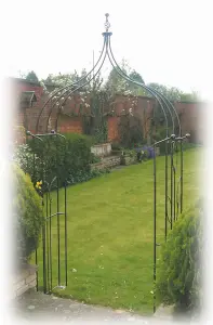 Flower Ogee Arch (Inc Ground Spikes) Garden Archway - Solid Steel - L43.2 x W137.1 x H284.5 cm