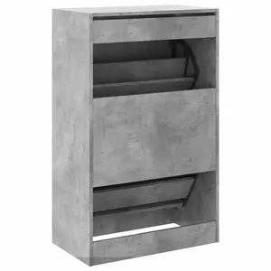 Shoe Cabinet Concrete Grey 60x34x96.5 cm Engineered Wood