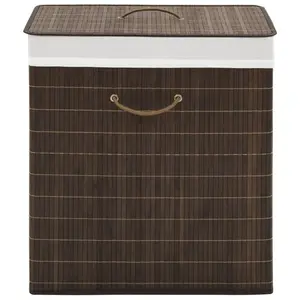 Laundry Hamper Dark Brown / Oval / 40 x 30 x 60 cm