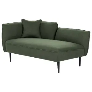 Left Hand Boucle Chaise Lounge Dark Green CHEVANNES