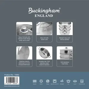 Buckingham Premium  Induction Stainless Steel Three Tier Steamer Set  24 cm