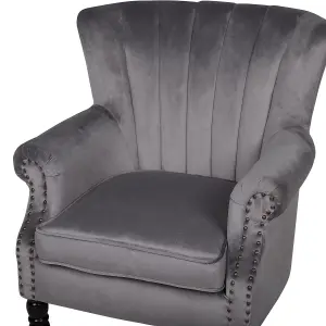 Wingback Chair SVEDALA Velvet Grey