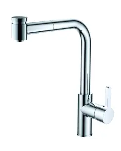 VURTU Datchworth D Shape Pull Out Single Lever Tap, 360(H) x 112(W), Chrome, 492904