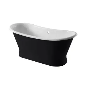 Arroll Lyon Gloss Black Single ended Bath (L)1700mm (W)720mm