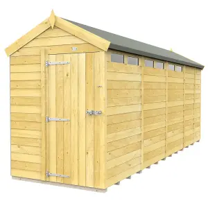 5 x 17 Feet Apex Security Shed - Single Door - Wood - L503 x W147 x H217 cm