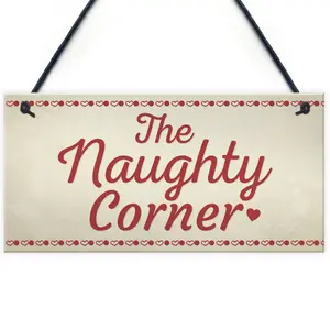 Red Ocean Naughty Corner Novelty Hanging Sign Home Wall Door Plaque Funny Children Gift