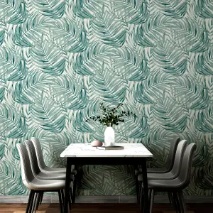 Tropical Leaf Wallpaper Sage Green Arthouse 925100