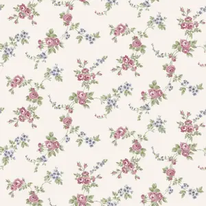 Galerie Abby Rose 4 Cream Plum Blue Chic Rose Smooth Wallpaper