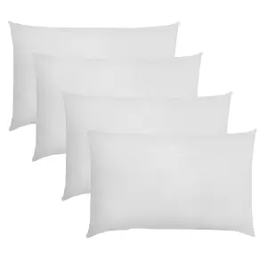 Highams 4 x Soft Polycotton Housewife Pillowcase Set, White - 50 x 75cm