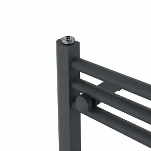 Rinse Modern Bathroom Heated Towel Rail Ladder Radiator 800x500mm Straight for Bathroom Kitchen Anthracite