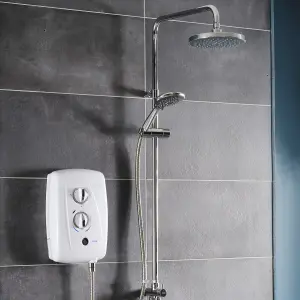 Triton T80 Easi-Fit+ DuElec Gloss Chrome effect Electric mixer Shower, 10.5kW