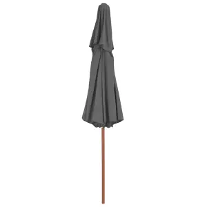 Berkfield Double Decker Parasol with Wooden Pole 270 cm Anthracite