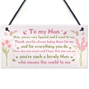 Birthday Gifts For Nan Christmas Gift Hanging Plaque Nan Gift From Grandchildren Nan Plaque