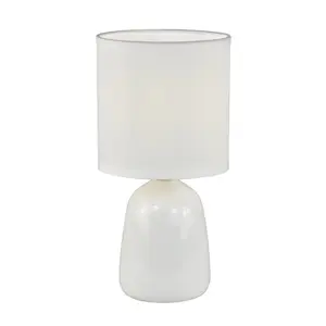 Mellisha 25.5Cm Table Lamp Set (Set of 2) White Glaze / White