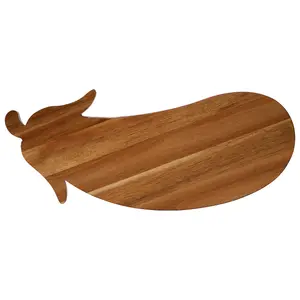 Interiors by Premier Aubergine Design Chopping Board with Brown Edge, Acacia Wood Cutting Board For Kitchen, Wood Chopping Board