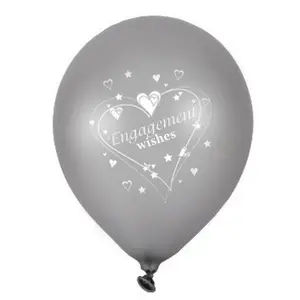 Creative Party Engagement Wishes Latex Balloons (Pack of 6) Grey (One Size)