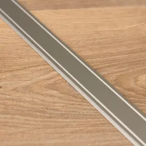 Flat self-adhesive anodised aluminium door floor edging bar strip trim threshold 930 x 30mm a02 inox