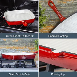 Blackmoor 67629 24cm Red Cast Iron Griddle Pan