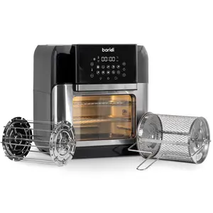 Air Fryer And Rotisserie Combi, 10 Preset Functions, 1500W, 12L, Black And Silver