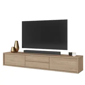 Minimalist Frida 39 Floating TV Cabinet 1800mm in Light Oak - Sleek Entertainment Centre H320mm D360mm