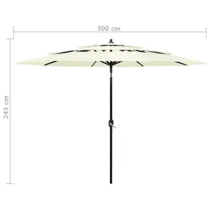 Berkfield 3-Tier Parasol with Aluminium Pole Sand 3 m