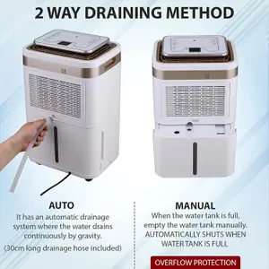 Belaco 12L/Day Dehumidifier, Portable Dehumidifier with Digital Humidity Display, 3.5L Water Tank