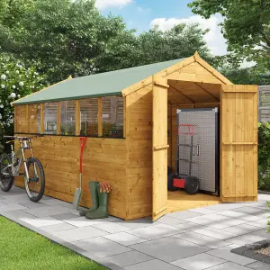 BillyOh Master Tongue and Groove Apex Wooden Shed - 12x8 - Windowed