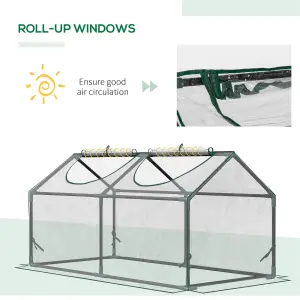 Outsunny Greenhouse Plants Foil Tomato Vegetable House W/ 2 Windows Clear