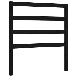 Berkfield Bed Frame with Headboard Black 90x190 cm Solid Wood