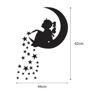 Magic Tinker Bell Moon and Stars Mirror Stickers Nursery Home Decoration Gift Ideas 26 pieces