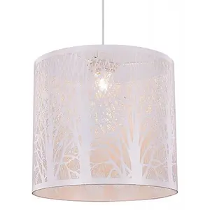 Unique and Beautiful Matt White Metal Forest Design Ceiling Pendant Shade