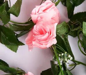 Best Artificial 7ft Baby Pink Silk Rose Garland decoration - perfect from home, office or events